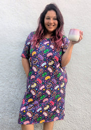 Carina Sleep Mask Print Nightshirt