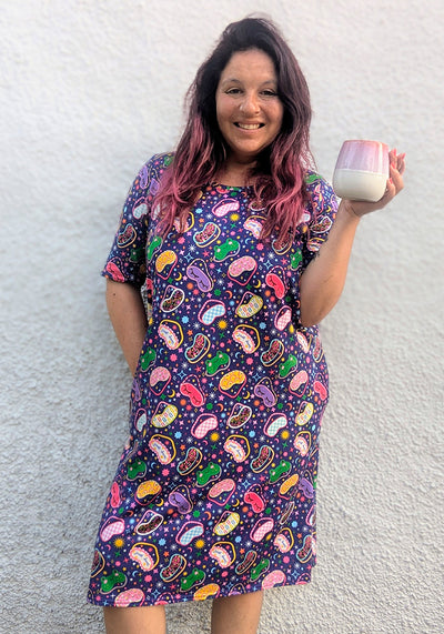 Carina Sleep Mask Print Nightshirt