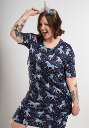 Carina Unicorn & Star Print Nightshirt