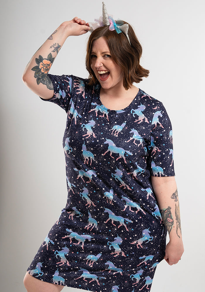 Carina Unicorn & Star Print Nightshirt