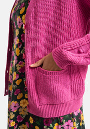 Carnation Pink Cable Sleeve Cardigan