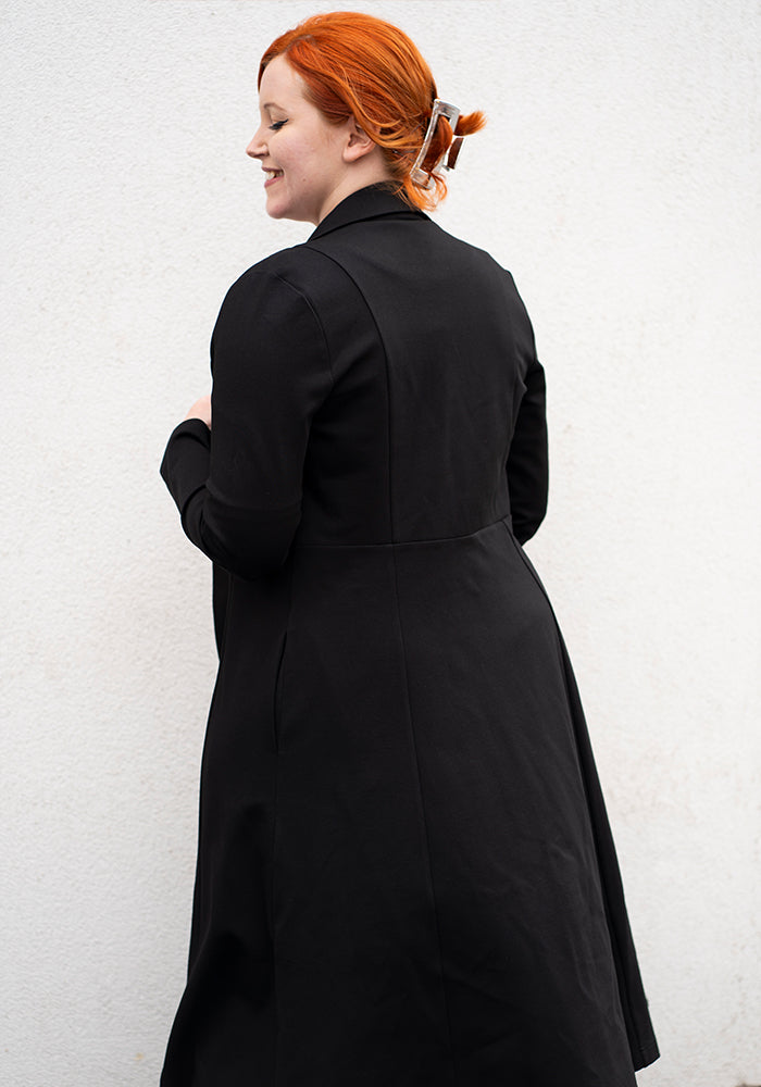 Eighth angle of Carrington Black Ponte Dress Coat (Coatigan)