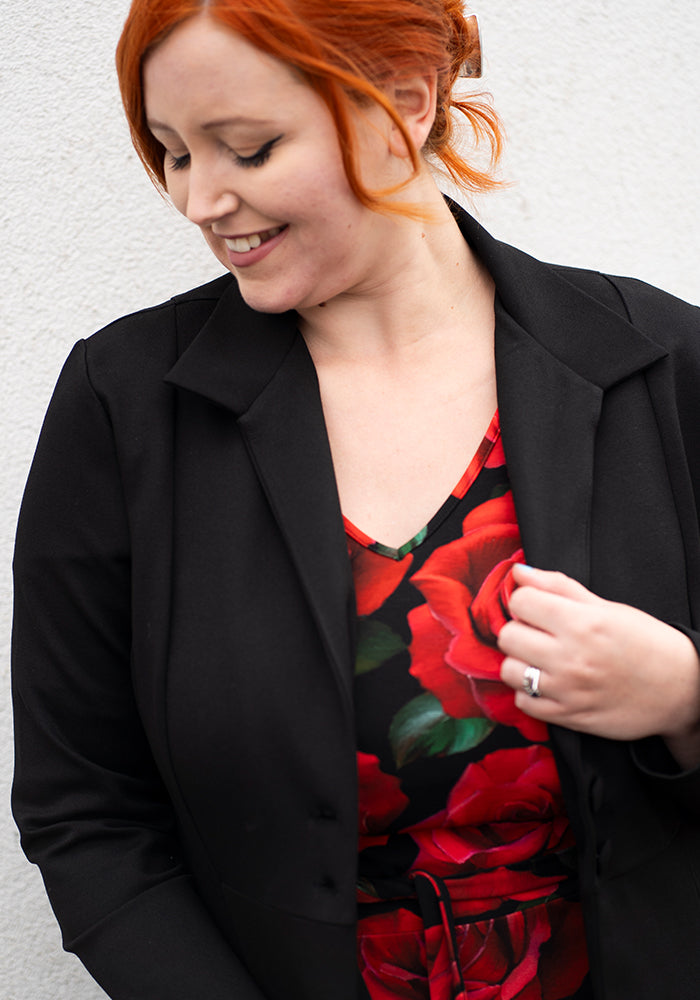 Twelfth angle of Carrington Black Ponte Dress Coat (Coatigan)