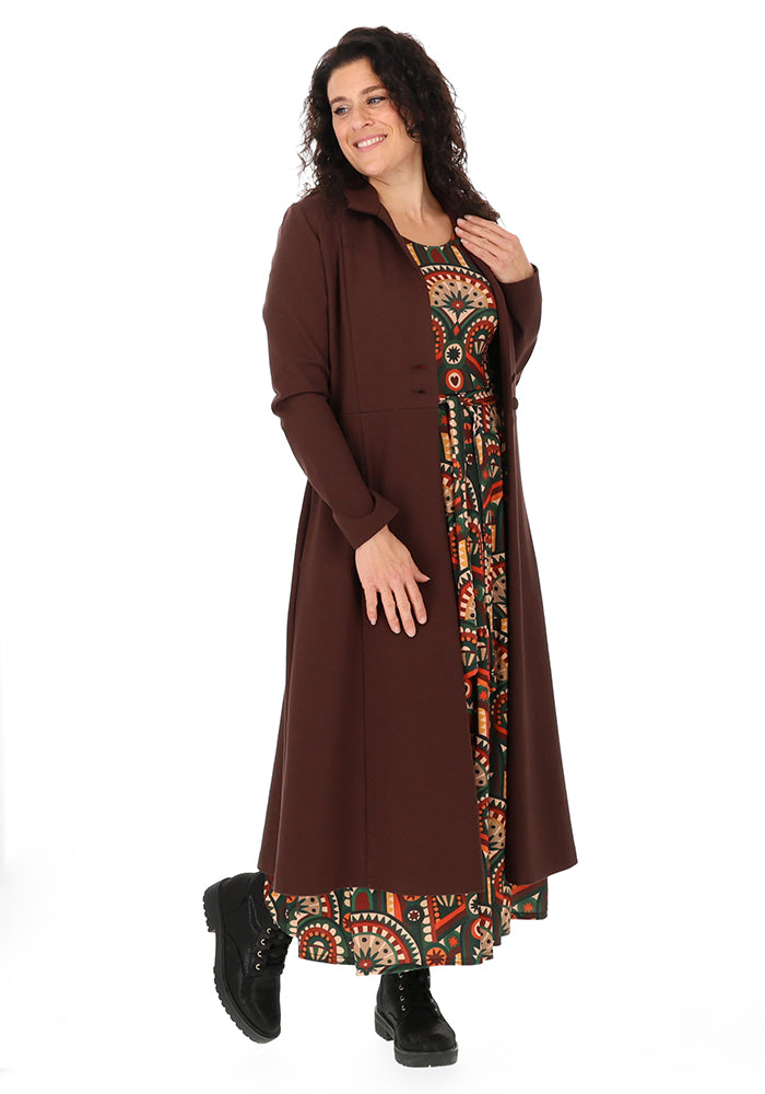 Carrington Chocolate Ponte Dress Coat - Coatigan