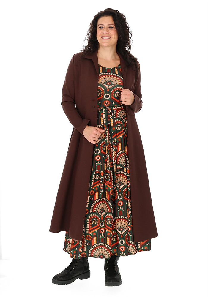 Carrington Chocolate Ponte Dress Coat - Coatigan