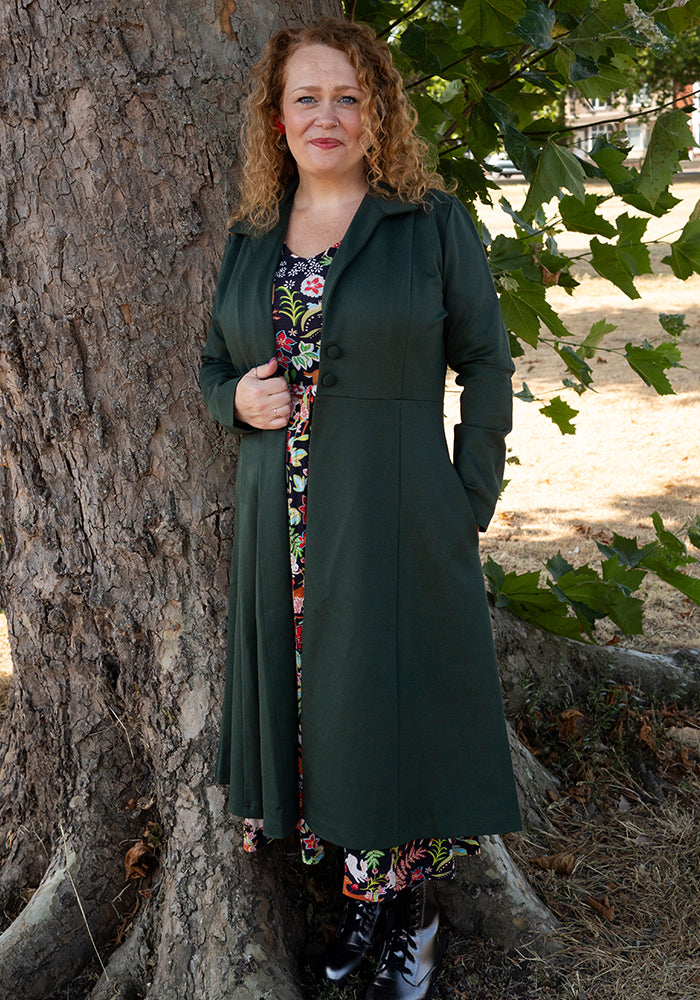 Carrington Forest Green Ponte Dress Coat - Coatigan
