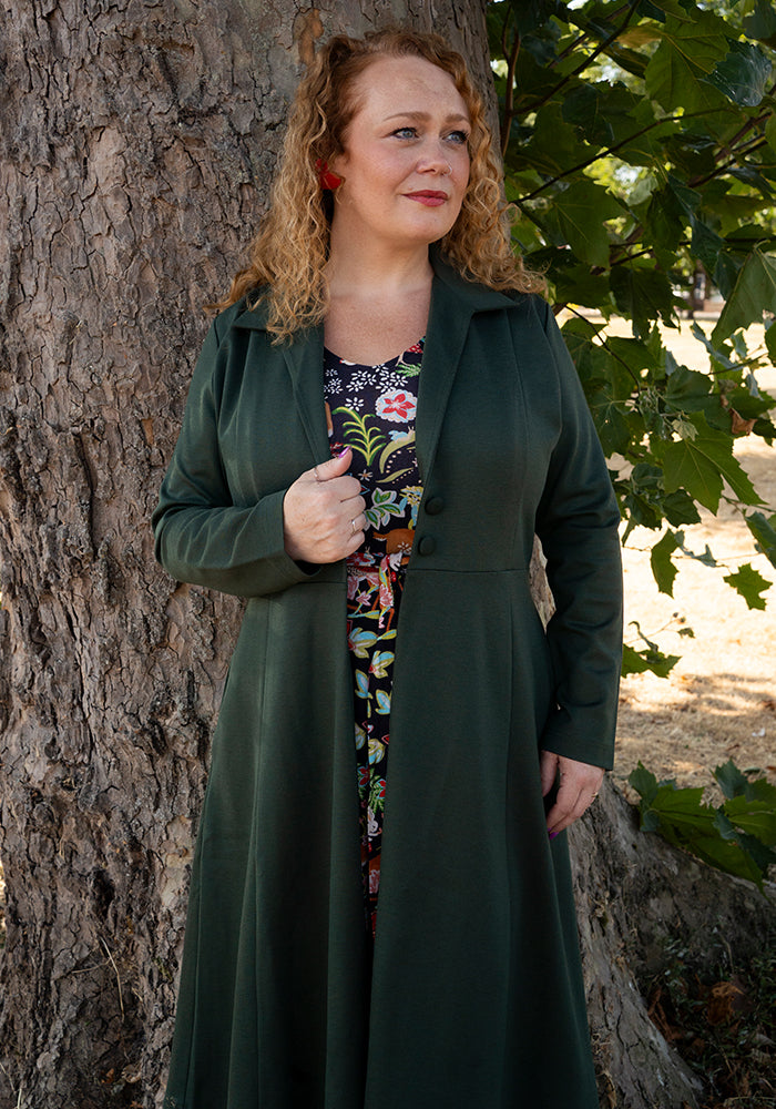 Carrington Forest Green Ponte Dress Coat - Coatigan