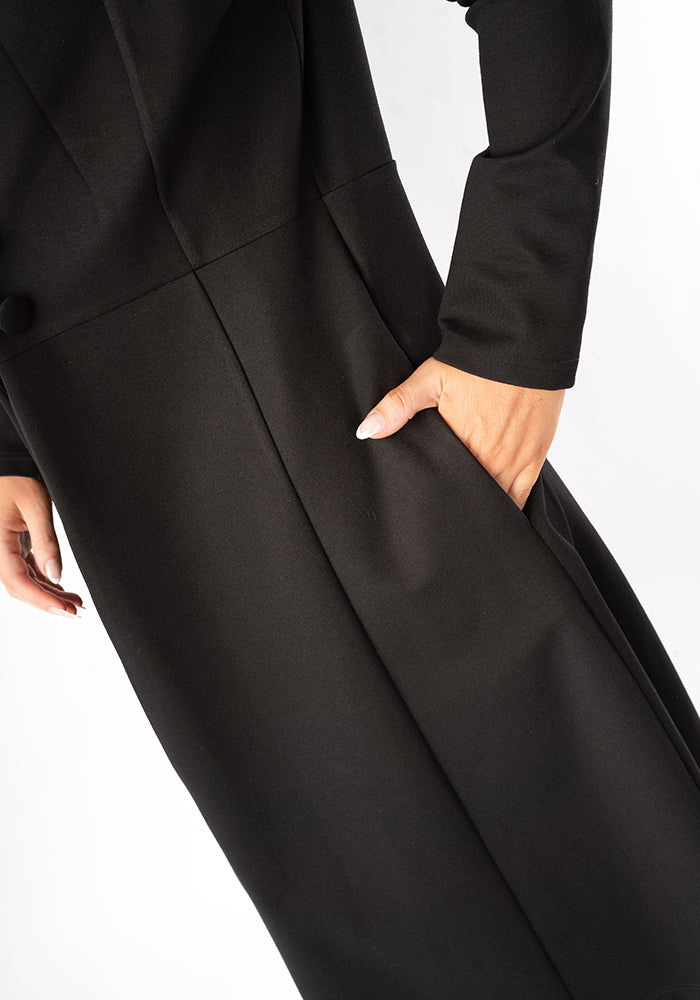 Tenth angle of Carrington Black Ponte Dress Coat (Coatigan)