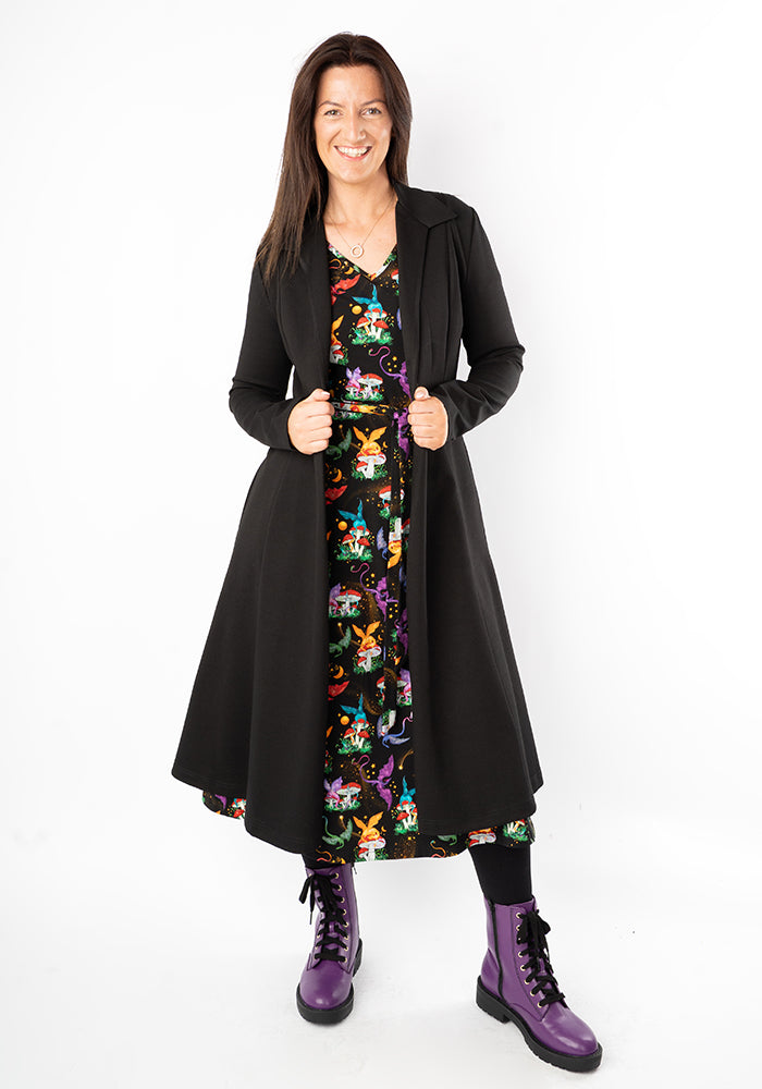 Fourth angle of Carrington Black Ponte Dress Coat (Coatigan)