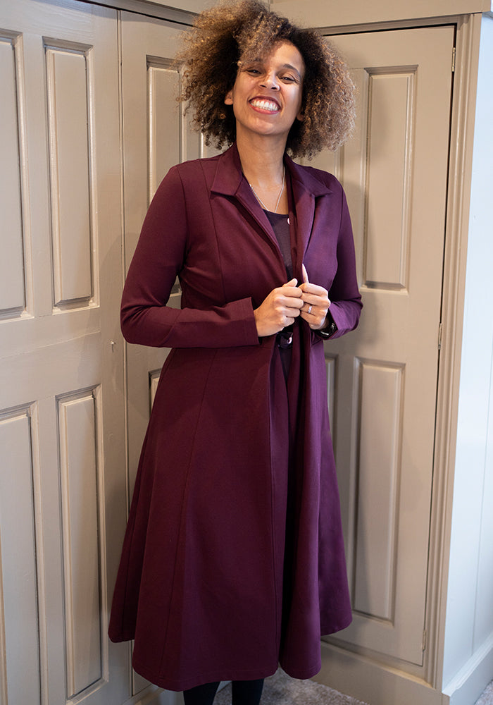 Seventh angle of Carrington Mulberry Ponte Dress Coat (Coatigan)