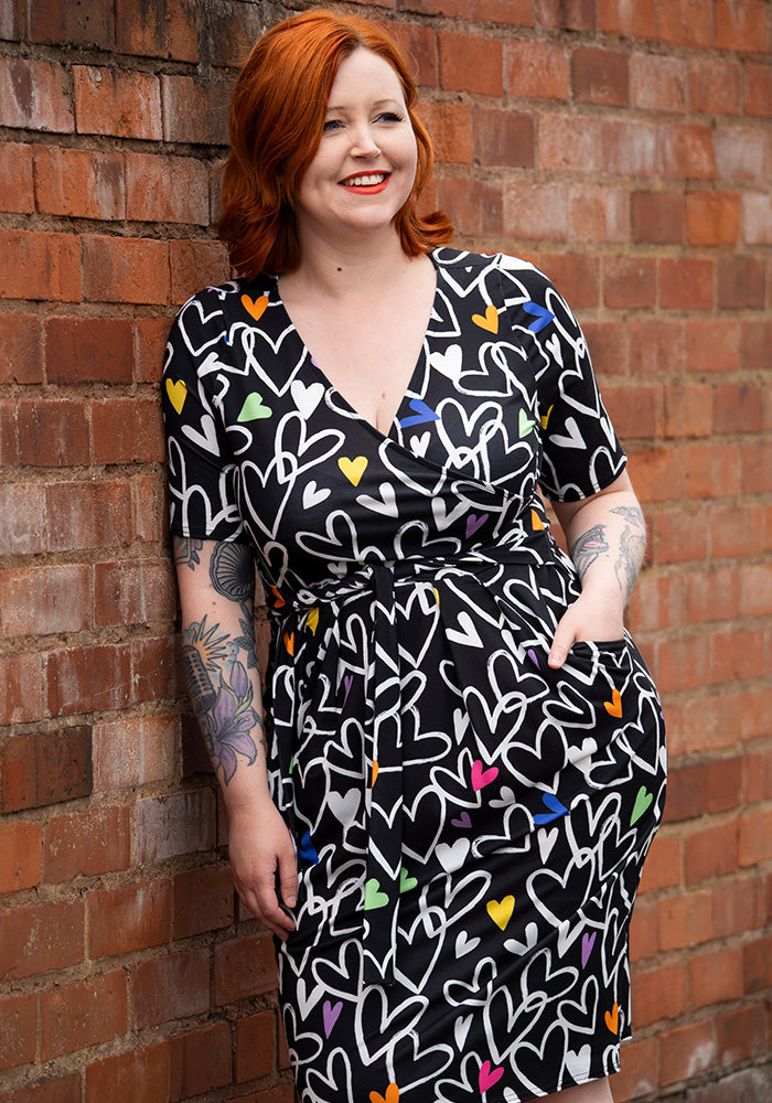Carron Doodle Hearts Print Dress