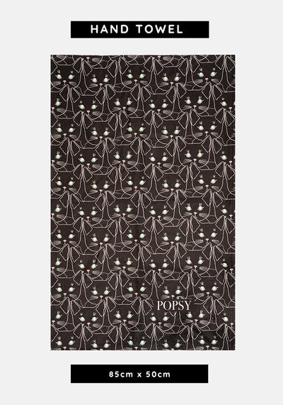 Cat Faces Print Hand Towel