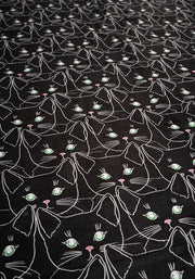 Cat Faces Print Large Towel
