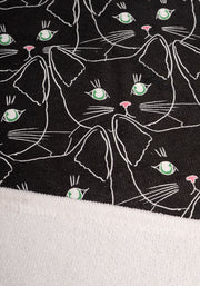 Cat Faces Print Large Towel