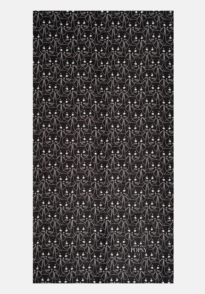 Front view of Cat Faces Print Large Towel