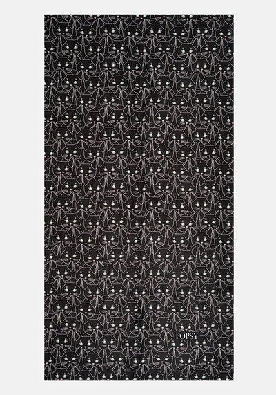 Cat Faces Print Large Towel