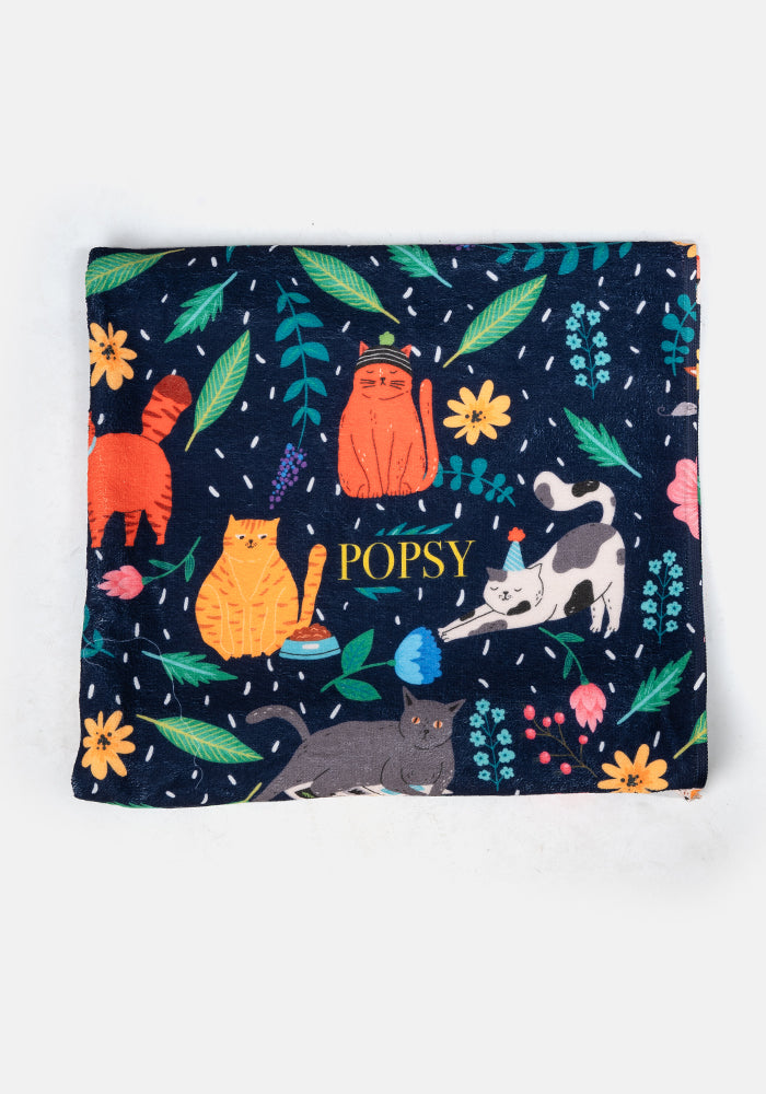 Third angle of Large Cat Garden Print Towel