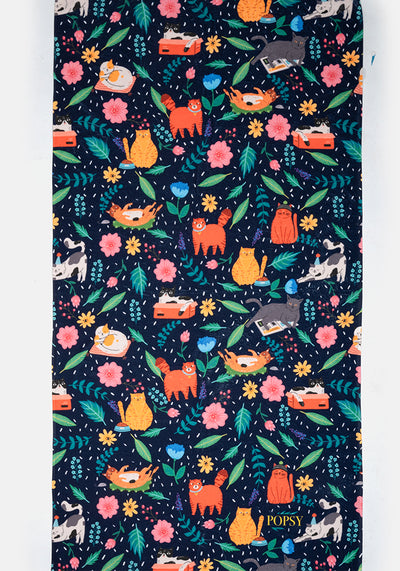 Large Cat Garden Print Towel