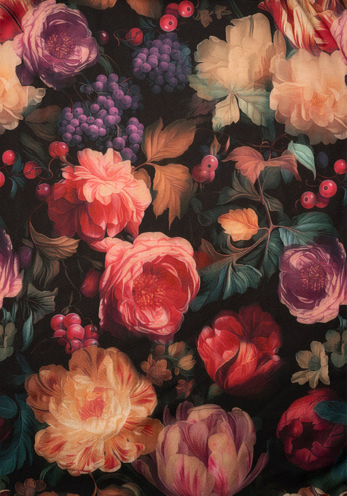 Catherine Blurred Floral Print Tiered Hem Midaxi Dress