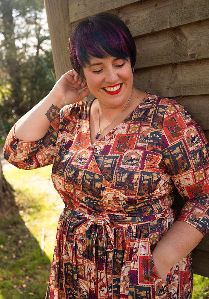Sixth angle of Cadence Wild West Print Midi Dress