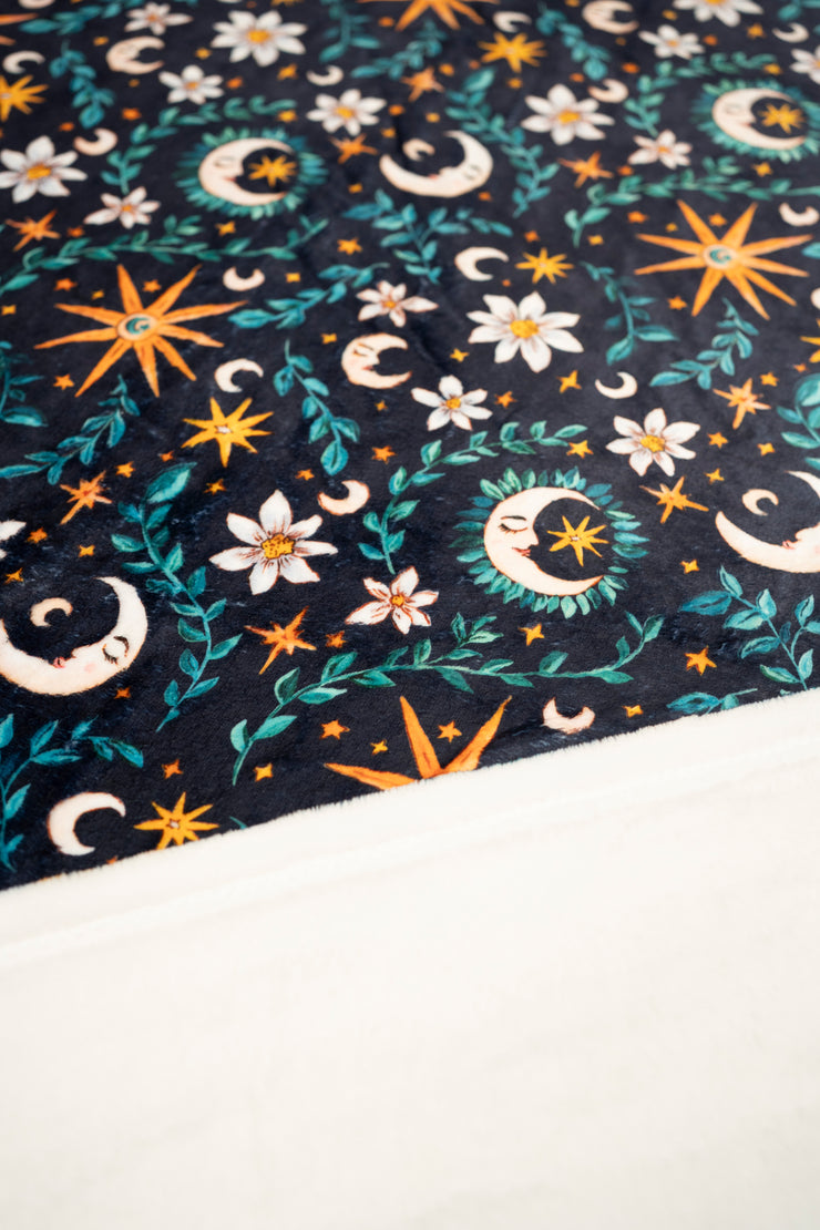 Celestial Moon Pop Under Plush Blanket