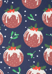 Celia Navy Christmas Puddings Print Pyjama Set