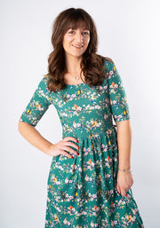 Chana Blossom Bird Print Midi Dress