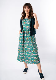 Chana Blossom Bird Print Midi Dress
