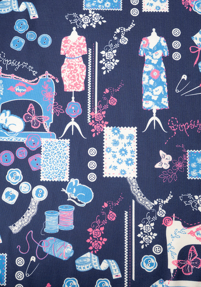 Second angle of Charleigh Sewing Bee Print Dress
