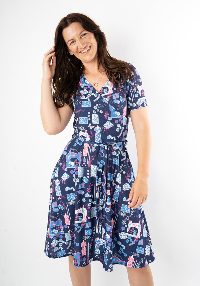 Seventh angle of Charleigh Sewing Bee Print Dress