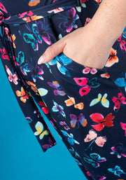 Charlie Pretty Butterflies Print Culotte Leg Jumpsuit