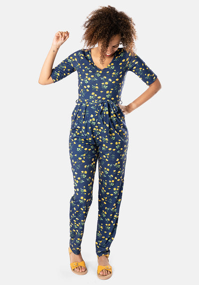 Cheri Buttercup Print Narrow Leg Jumpsuit