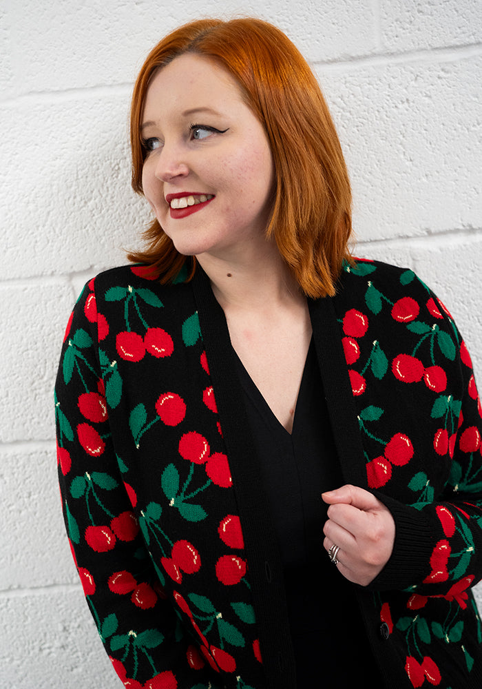 Fifth angle of Cherry Knit Cardigan