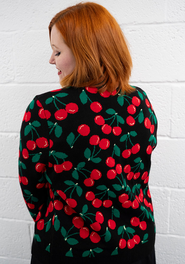 Fourth angle of Cherry Knit Cardigan