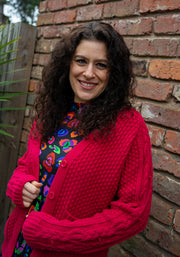 Cherry Moss Stitch Cardigan