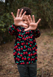 Children's Skull Cherries Print Cotton T-Shirt (Morella)
