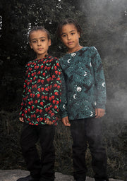 Children's Skull Cherries Print Cotton T-Shirt (Morella)