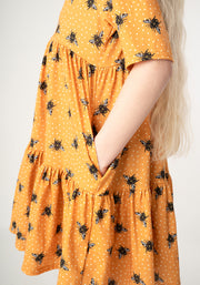 Children's Bee Print Dress (Nectar)