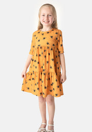 Children's Bee Print Dress (Nectar)