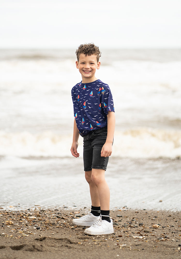 Children's Boat Print T-Shirt (Toria)