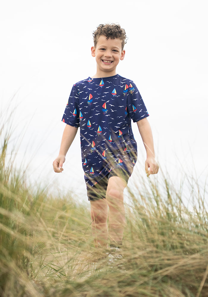 Children's Boat Print T-Shirt (Toria)