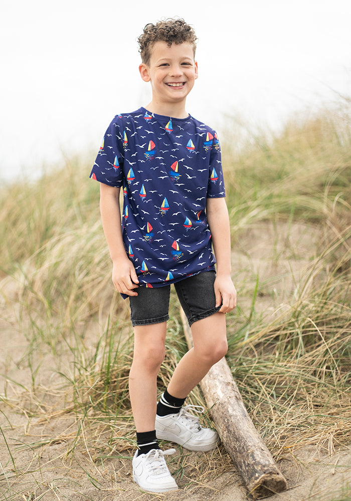 Children's Boat Print T-Shirt (Toria)