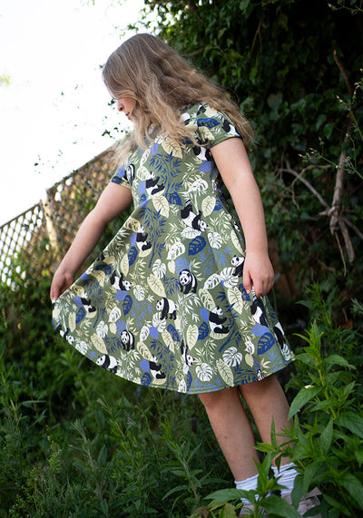 Children's Conversational Panda Print Dress (Kyra)