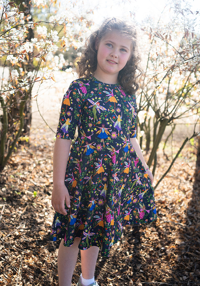 Children's Dancing Fairies Print Dress (Lula - Lou)