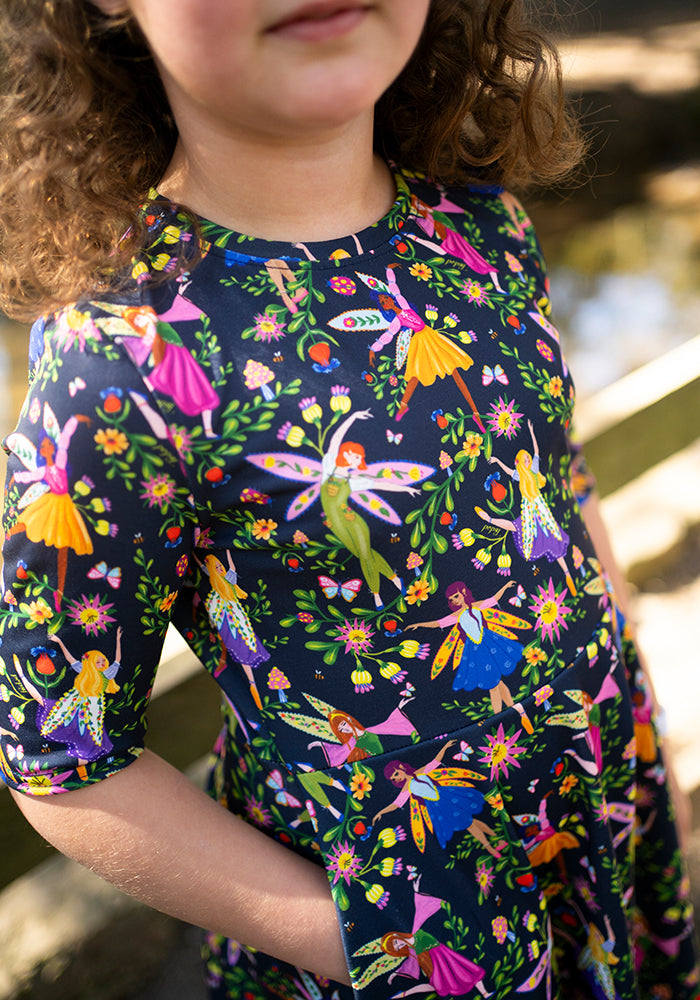 Children's Dancing Fairies Print Dress (Lula - Lou)