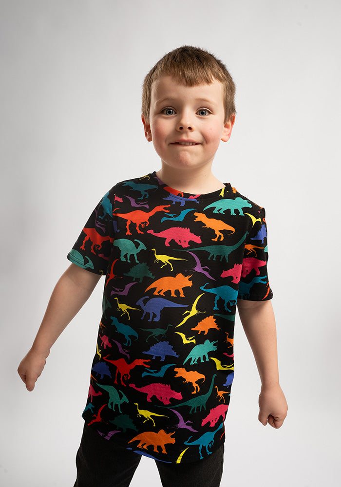 Children's Dinosaur Print Cotton T-Shirt (Adelphi)
