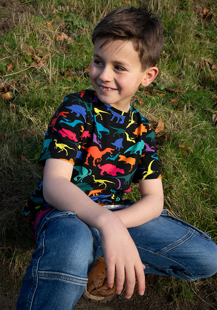 Children's Dinosaur Print Cotton T-Shirt (Adelphi)