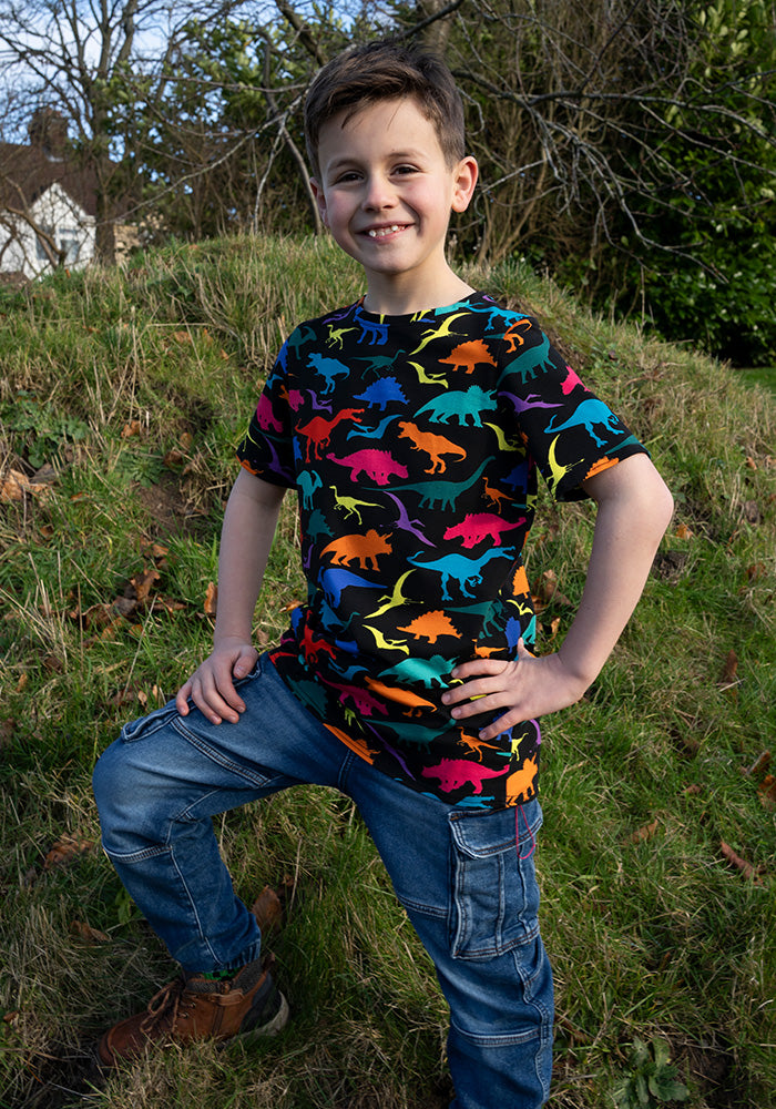 Children's Dinosaur Print Cotton T-Shirt (Adelphi)