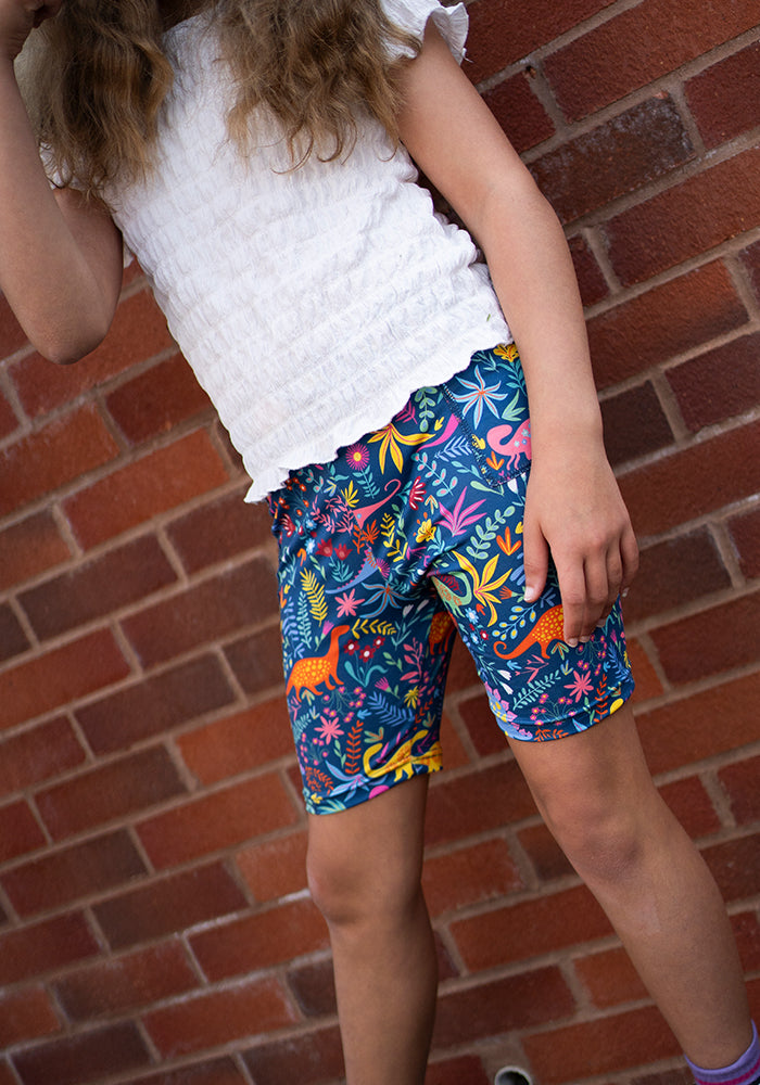 Fifth angle of Children’s Dinosaur Print Cycling Shorts