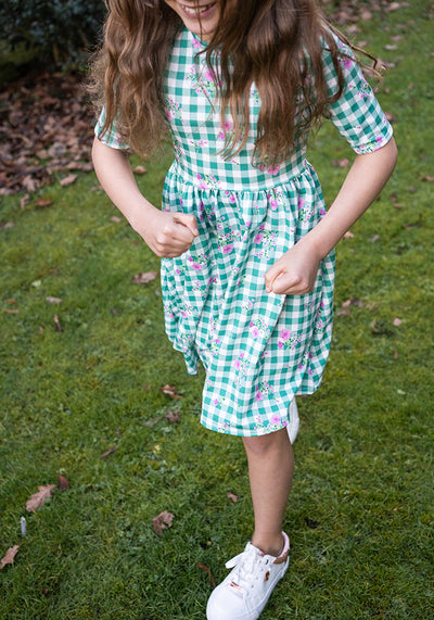 Children's Ditsy Check Print Dress (Margery)